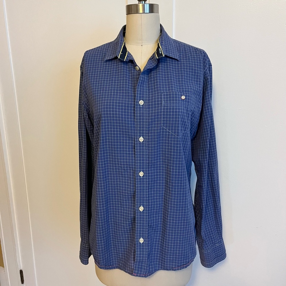 Descendant of Thieves By: Dres Ladro Classic Navy Checkered Men's Shirt